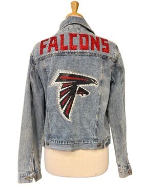 Atlanta Falcons NFL Football Forever 21 Denim Jean Jacket Size M